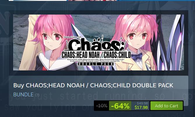 Grab CHAOS;HEAD NOAH/CHAOS;CHILD Double Pack Bundle Now!